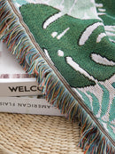 Single Sofa Cover Sofa Blanket Japanese Green Leaf Sofa Cover