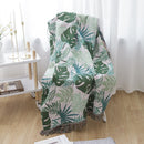 Single Sofa Cover Sofa Blanket Japanese Green Leaf Sofa Cover
