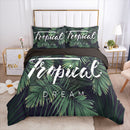 Nordic Spring Bedding Set Green Leaf Quilt Cover