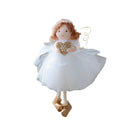 Christmas White Tulle Skirt Golden Wings Angel Girl Pendant
