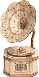 ROBOTIME Pumpkin Cart Hot Air Ballon Airship Gramophone Wooden Puzzle 3D Jigsaw Mechanical Model Construction Toys Gift TG302 TG406 TG407 TG408