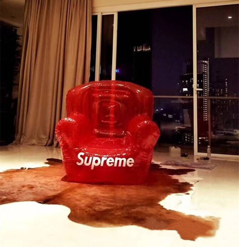 Red sofa chair transparent sofa stool