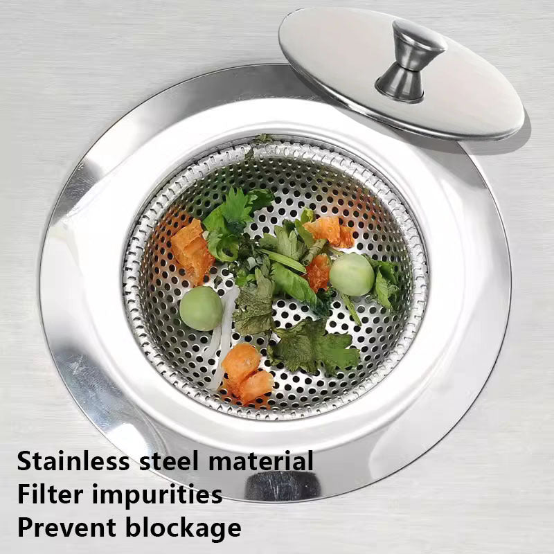 Stainless Steel Sink With Lid Deodorant Filter Vegetable Washing Sink Pool Water Strainer