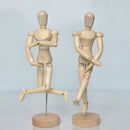The 8 inch wooden man model has wooden joints