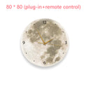 Moon Clock Living Room Clock Decorative Painting Silent Wind Wall Lamp