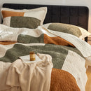 Premium Crystal Velvet Creative Splicing Bed Cover Three Piece Set