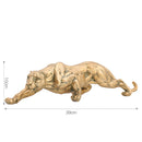 Abstract Gold Panther Sculpture Geometric Resin Leopard Statue Home Office