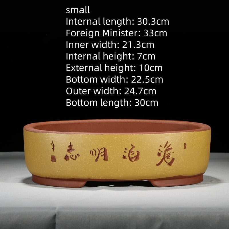 Purple Sand Simple Green Plant Large Ceramic Old Pile Flower Pot