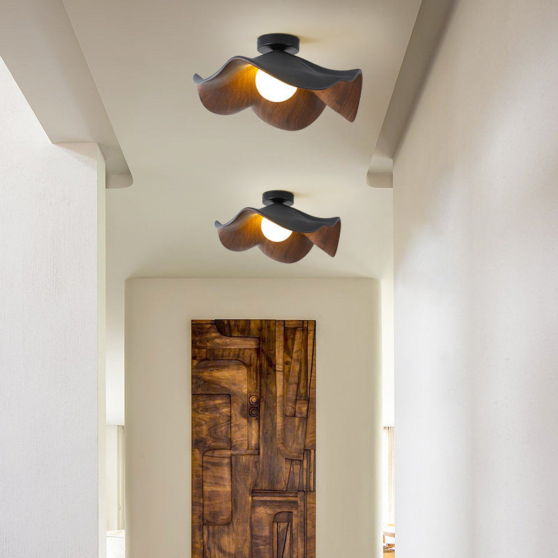 Modern Minimalist Walnut Grain Color Room Eye Protection Ceiling Lamp