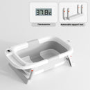 0-3 Years Old Baby Folding Tub Sitting Lying Wash Portable With Water Thermometer