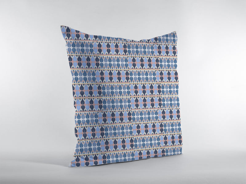 16" Blue Gray Spades Zippered Suede Throw Pillow-0