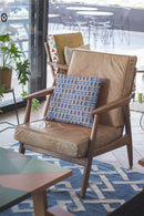 16" Blue Gray Spades Zippered Suede Throw Pillow-4