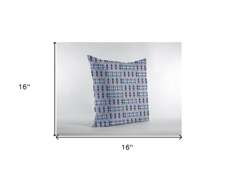 16" Blue Gray Spades Zippered Suede Throw Pillow-5