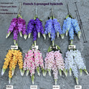 French 5 Fork Hyacinth White Violet Wedding Road Lead Fake Flower