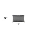 Set Of Two 12" X 20" Gray Zippered Polyester Lumbar Pillow Cover-3