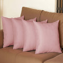 Set Of Four 18" X 18" Light Pink Polyester Zippered Pillow Cover-3