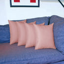 Set Of Four 18" X 18" Light Pink Polyester Zippered Pillow Cover-0