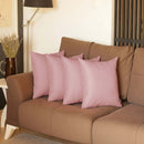 Set Of Four 18" X 18" Light Pink Polyester Zippered Pillow Cover-4