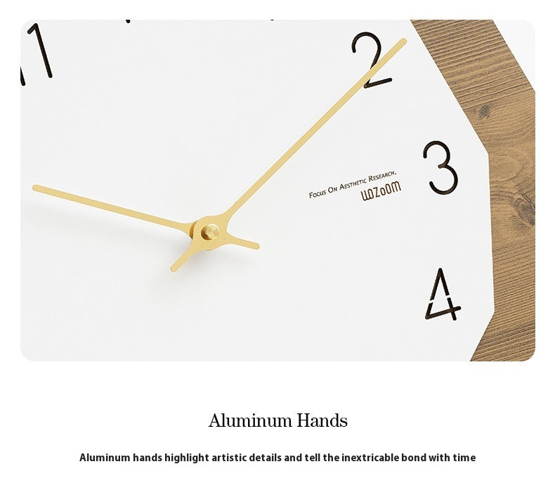 Punch-free Noiseless Hanging Clock Living Room Wall Decorations