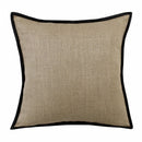 20" Tan And Black Linen Color Block Throw Pillow-1