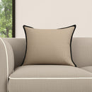 20" Tan And Black Linen Color Block Throw Pillow-0