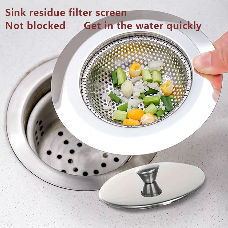 Stainless Steel Sink With Lid Deodorant Filter Vegetable Washing Sink Pool Water Strainer