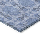 2' X 3' Denim Blue and Gray Floral Medallion Washable Non Skid Indoor Outdoor Area Rug-6