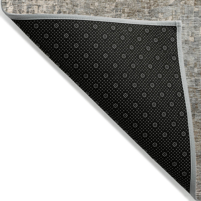 3' X 5' Beige Gray And Taupe Abstract Washable Indoor Outdoor Area Rug-3