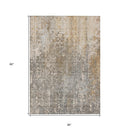 3' X 5' Beige Gray And Taupe Abstract Washable Indoor Outdoor Area Rug-2
