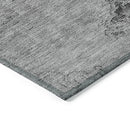 5' X 8' Gray Silver And Charcoal Oriental Washable Indoor Outdoor Area Rug-3