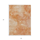 5' X 8' Salmon Peach And Ivory Nautical Washable Indoor Outdoor Area Rug-2