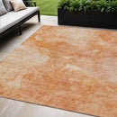 5' X 8' Salmon Peach And Ivory Nautical Washable Indoor Outdoor Area Rug-0