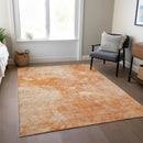 5' X 8' Salmon Peach And Ivory Nautical Washable Indoor Outdoor Area Rug-7