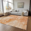 5' X 8' Salmon Peach And Ivory Nautical Washable Indoor Outdoor Area Rug-8