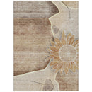 8' X 10' Brown Beige And Taupe Floral Washable Indoor Outdoor Area Rug-1