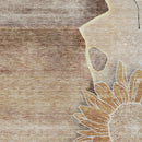 8' X 10' Brown Beige And Taupe Floral Washable Indoor Outdoor Area Rug-5