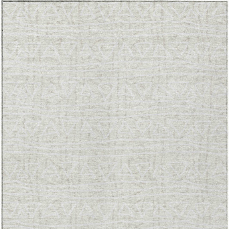 3' X 5' Ivory And Beige Geometric Washable Indoor Outdoor Area Rug-5