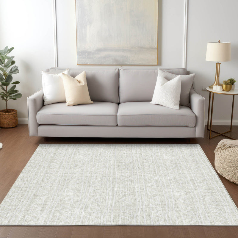 3' X 5' Ivory And Beige Geometric Washable Indoor Outdoor Area Rug-8