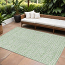 8' X 10' Mint Green Artichoke Green And Ivory Geometric Washable Indoor Outdoor Area Rug-0