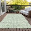8' X 10' Mint Green Artichoke Green And Ivory Geometric Washable Indoor Outdoor Area Rug-6