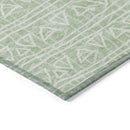 8' X 10' Mint Green Artichoke Green And Ivory Geometric Washable Indoor Outdoor Area Rug-3