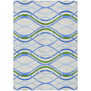 5' X 8' Sky Blue And Beige Abstract Washable Indoor Outdoor Area Rug-1