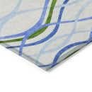 5' X 8' Sky Blue And Beige Abstract Washable Indoor Outdoor Area Rug-2