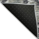 3' X 5' Charcoal Gray And Silver Abstract Washable Indoor Outdoor Area Rug-2