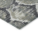3' X 5' Charcoal Gray And Silver Abstract Washable Indoor Outdoor Area Rug-3