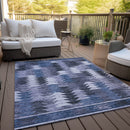 3' X 5' Navy Blue And Sky Blue Southwestern Washable Indoor Outdoor Area Rug-6
