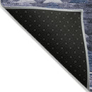 3' X 5' Navy Blue And Sky Blue Southwestern Washable Indoor Outdoor Area Rug-2