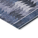 3' X 5' Navy Blue And Sky Blue Southwestern Washable Indoor Outdoor Area Rug-3