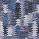 3' X 5' Navy Blue And Sky Blue Southwestern Washable Indoor Outdoor Area Rug-4