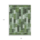 8' X 10' Olive Green And Fern Green Southwestern Washable Indoor Outdoor Area Rug-2